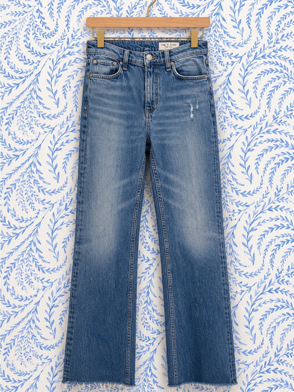 rag & bone Women's Flared Jeans in Light Blue
